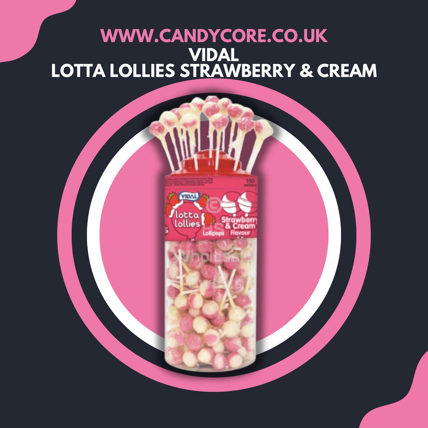 Vidal - Lotta Lollies Strawberry & Cream 5g