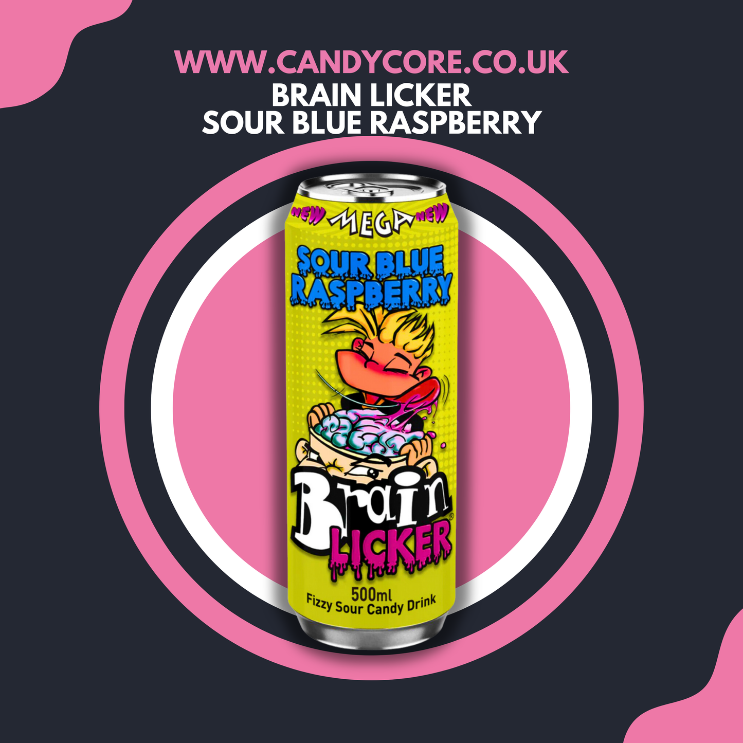 Brain Licker Mega - Sour Blue Raspberry 500ml