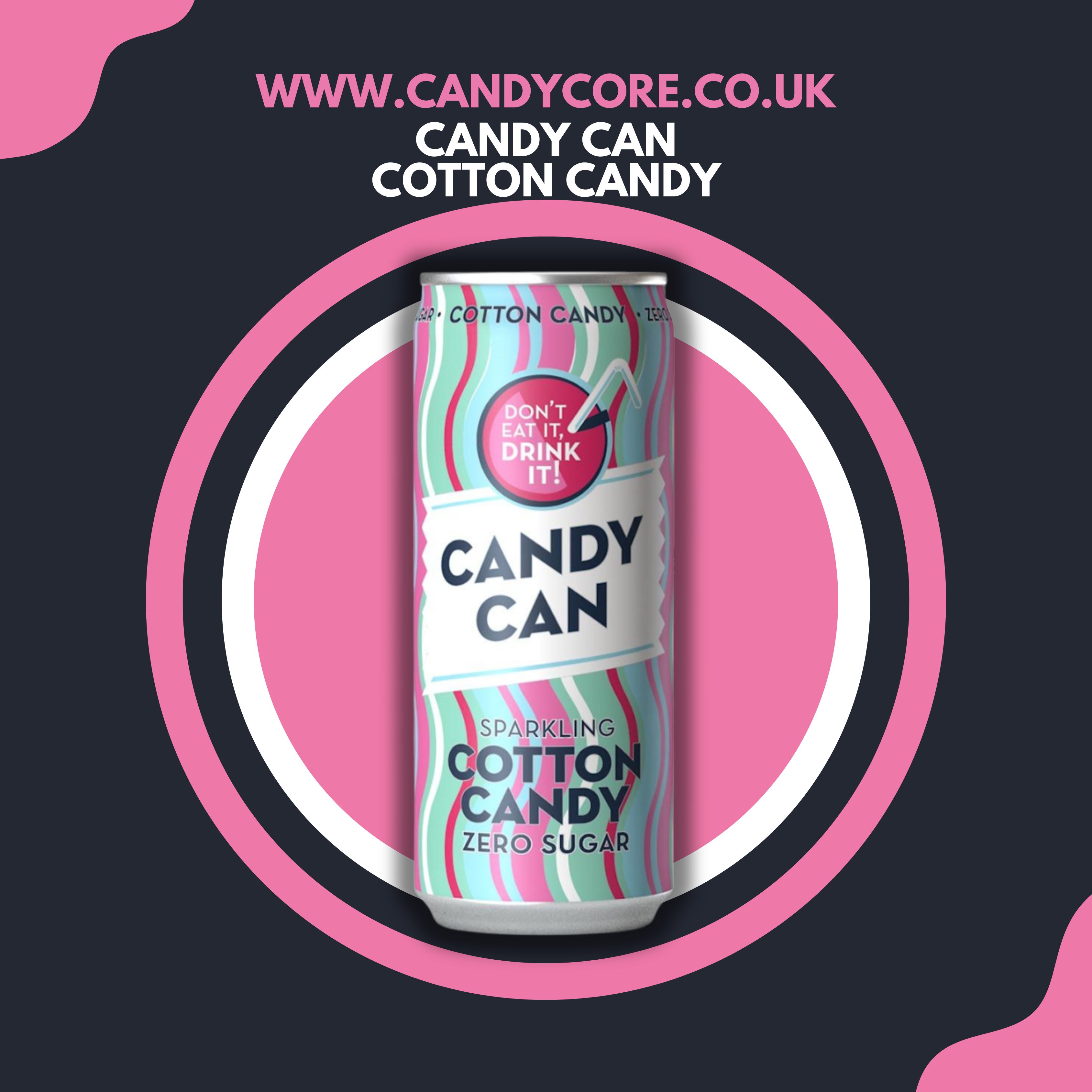 Candy Can - Sparkling Cotton Candy (Sugar Free) 330ml – Candy Core