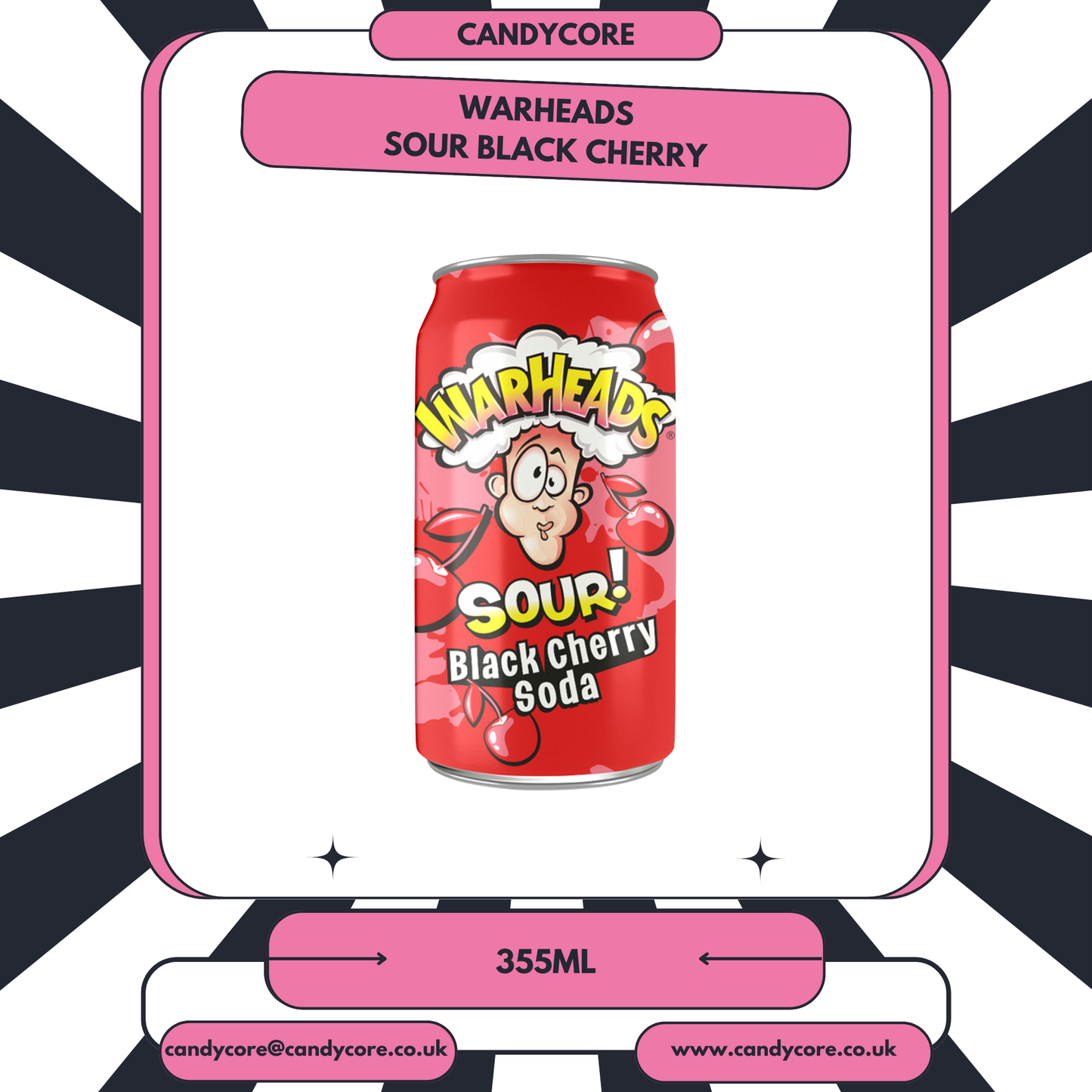 Warheads - Sour Black Cherry 355ml