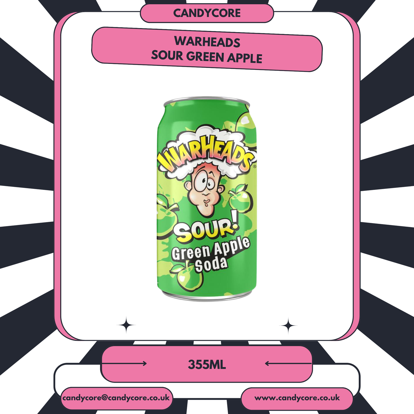 Warheads - Sour Green Apple 355ml